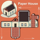ocuklar iin hazr ev model maketi ablonu, paper craft model house